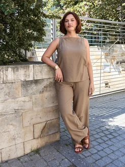 Брюки льняные широкие на резинке By Masha Fierce 240248202 купить за 3 150 ₽ в интернет‑магазине Wildberries